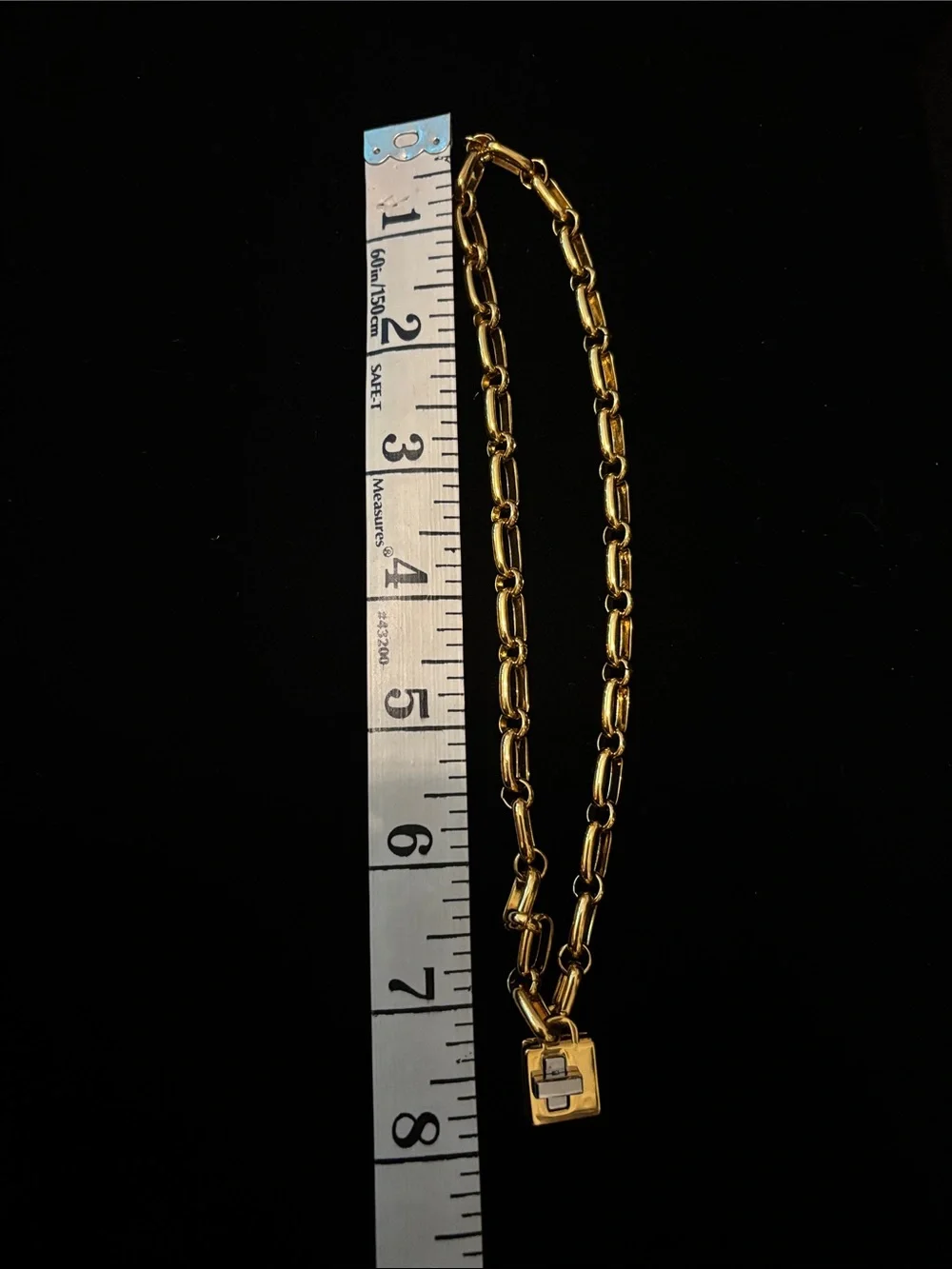 Kate Spade Gold Link Chain Necklace with Padlock Charm